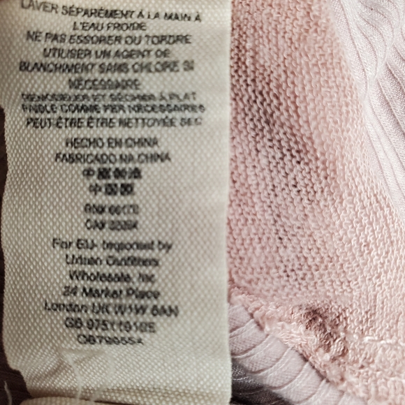 We The Free Free People Tangerine Long Sleeve Mauve Top Ribbed Tee Boho Size S - Picture 9 of 9